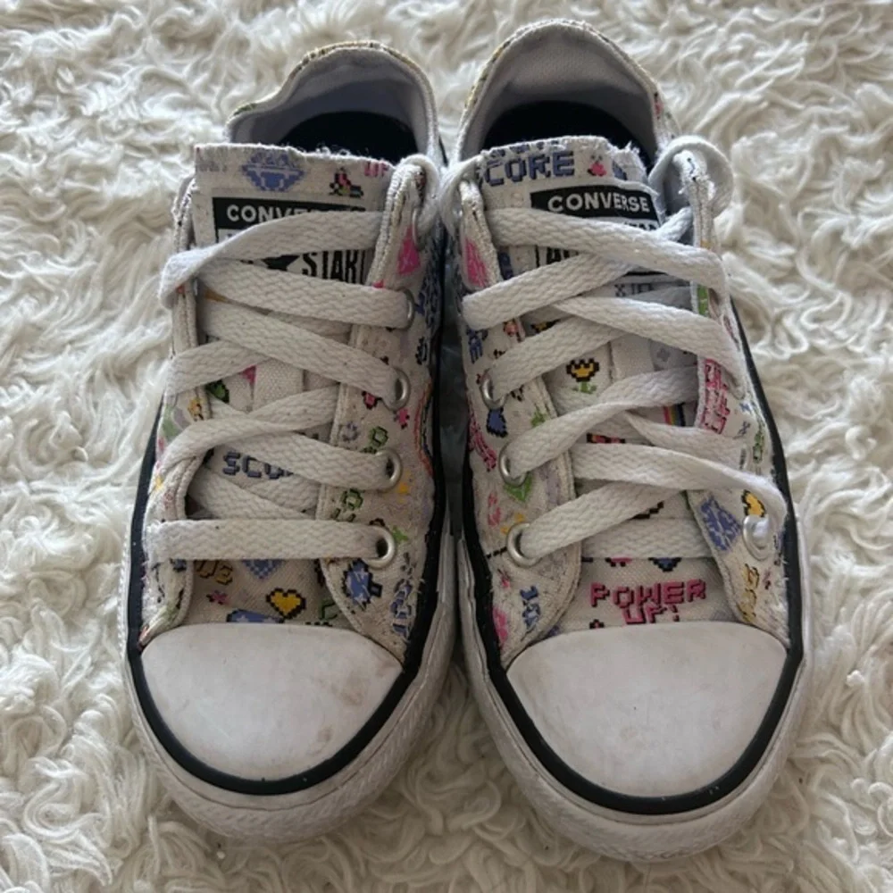 Converse Kids' White Sneakers with Colorful‎ Graphics